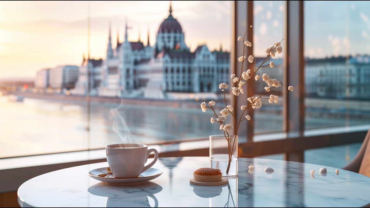 Soft Sunrise Coffee ☕🎹 | Morning Piano by the Danube #CoffeeAndKeys #PianoCafe #CafeJazz