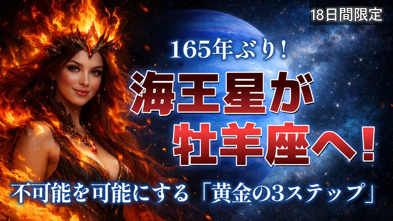 2026年最大の転換点！海王星・牡羊座入り🔥不可能を可能にする「黄金の3ステップ」