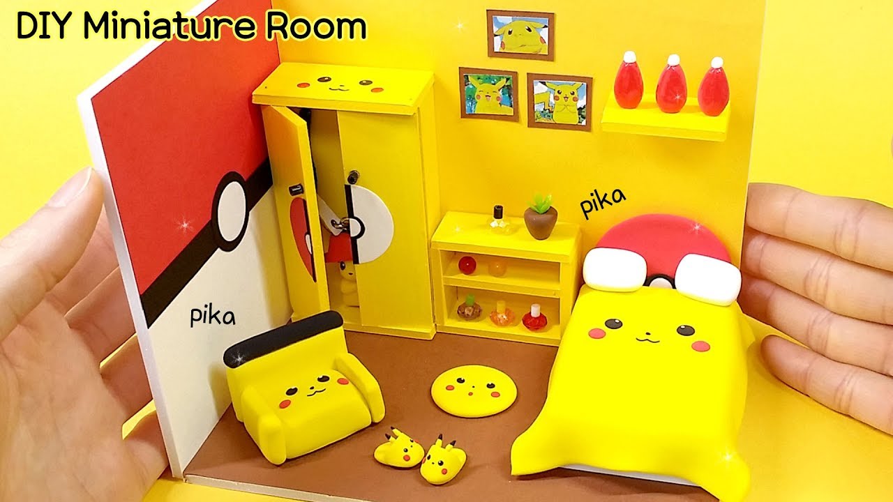 [DIY Miniature pikachu room] 피카츄가 한가득!!!  미니어쳐 피카츄 방 꾸미기!! ｜ 희꽁 만들기