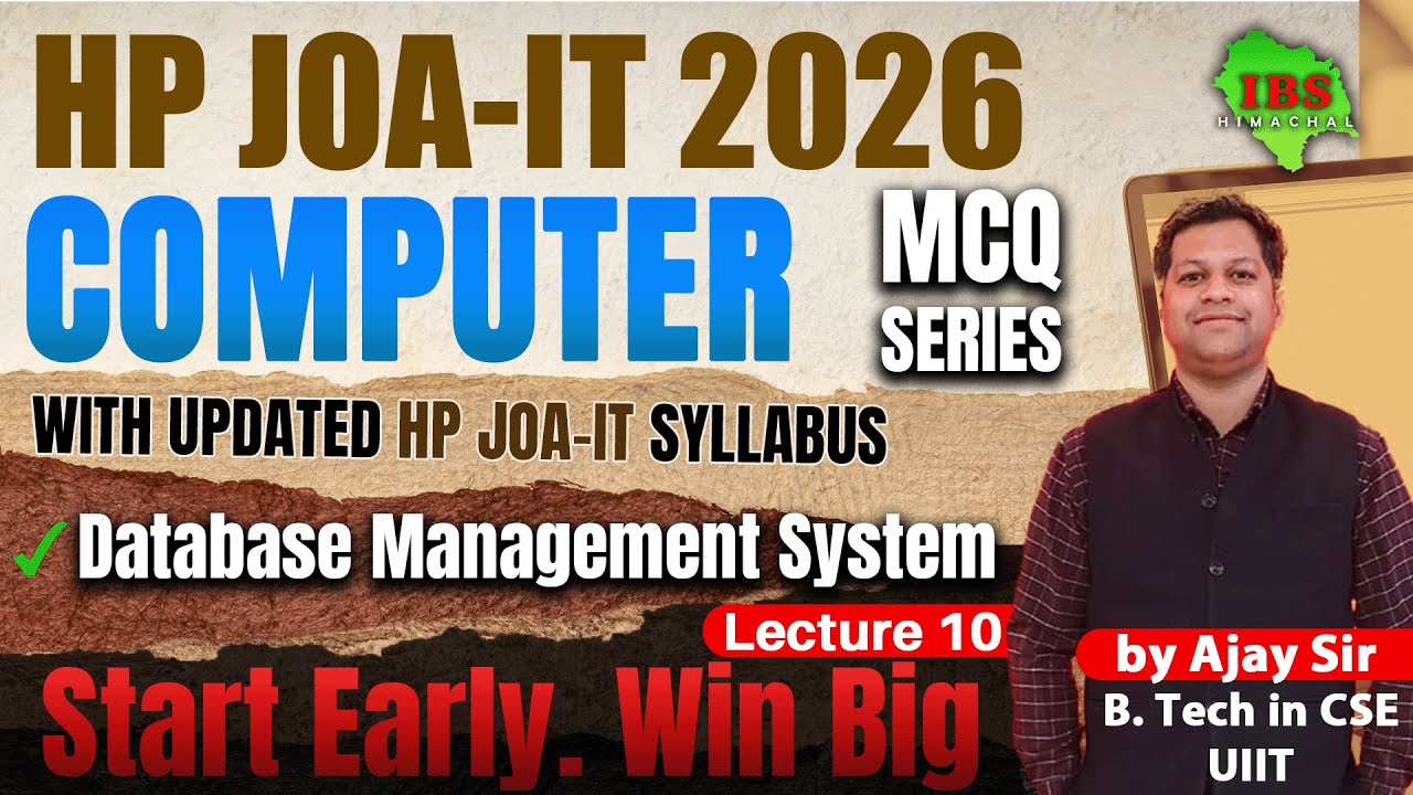 HP JOA-IT 2025 | Computer MCQ Series &ndash; Lecture 10 | Updated HP JOA-IT Syllabus | IBS Himachal