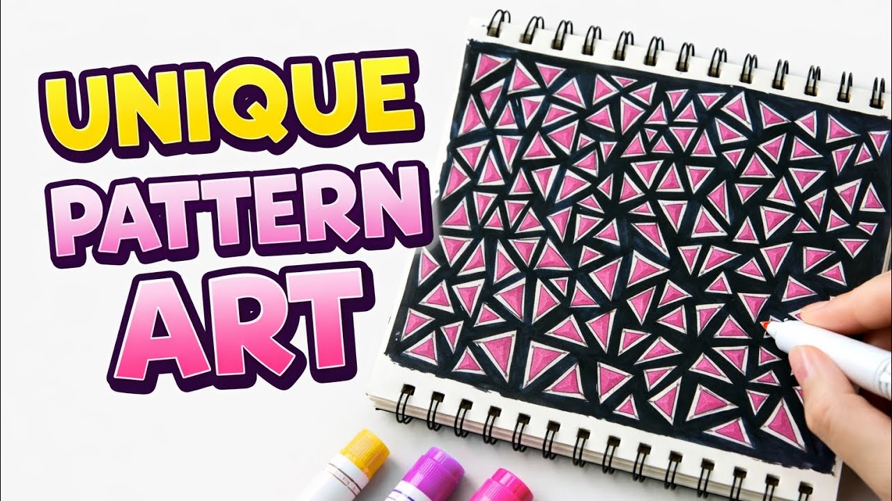 Geometric Triangle Pattern Art | Satisfying Line Work ✨💜