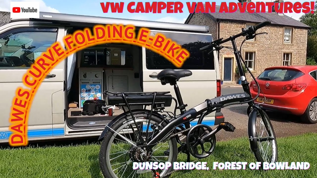 Solo Female VW Campervan Travel: First ride of my FOLDING EBIKE at Dunsop Bridge, FOREST OF BOWLAND