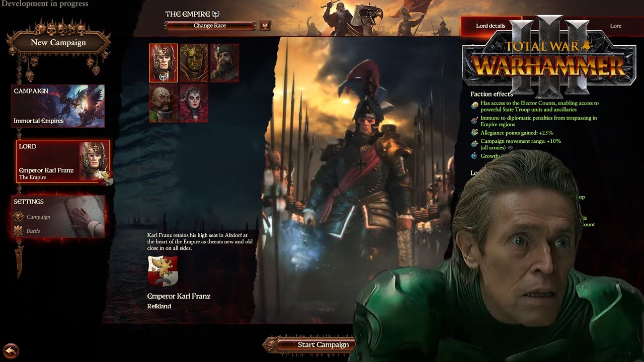 When You Think About Not Playing Karl Franz First in Thrones of Decay Total War Warhammer 3