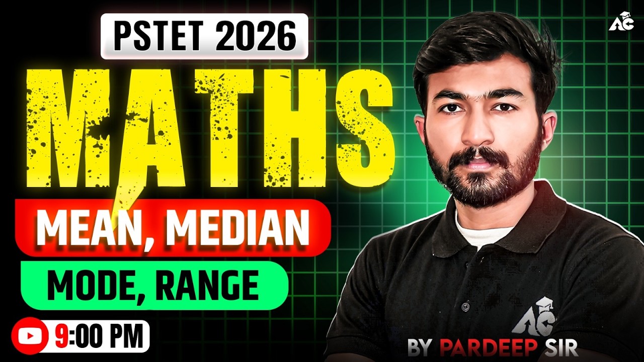 Pstet 2026 | Maths Topic Mean,Median,Mode and Range | Important Questions By Pardeep Sir