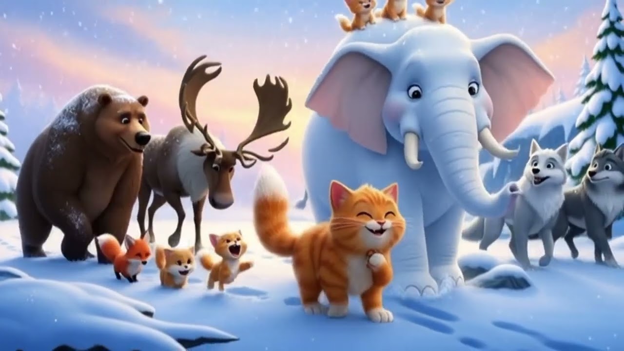 “Cat Family’s Magical Snow World Adventure ❄️🐱”