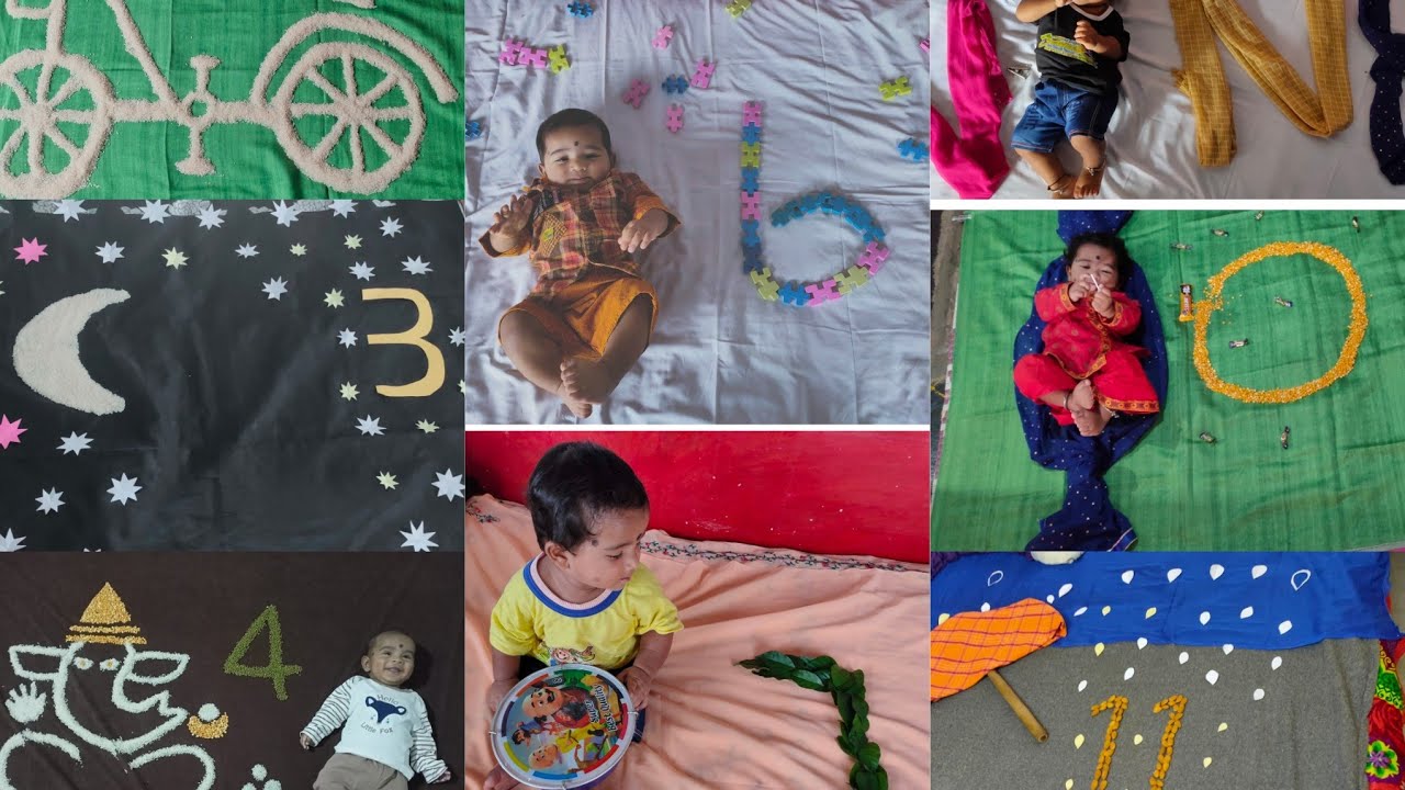 Baby monthly photoshoot ideas at home