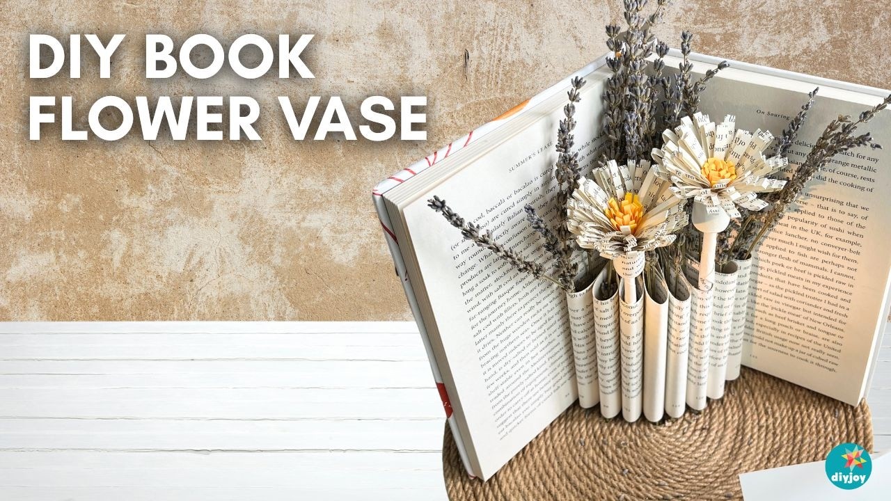 DIY Book Vase | Easy Book Folded Vase With Paper Flowers | Paper Crafts