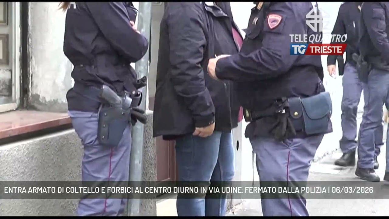 ENTRA ARMATO DI COLTELLO E FORBICI AL CENTRO DIURNO IN VIA UDINE: FERMATO DALLA POLIZIA | 06/03/2026