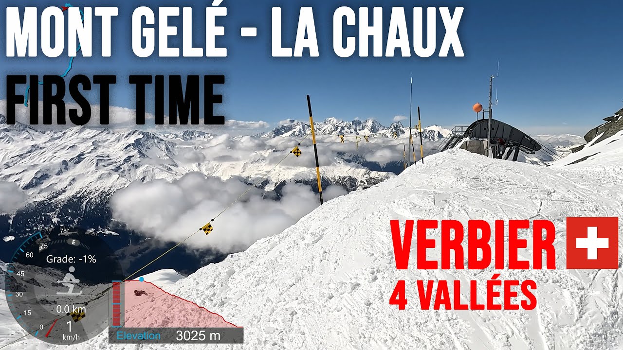 [4K] Skiing Verbier, Mont-Gelé - La Chaux (First Time), 4Vallées Valais Switzerland, GoPro HERO11
