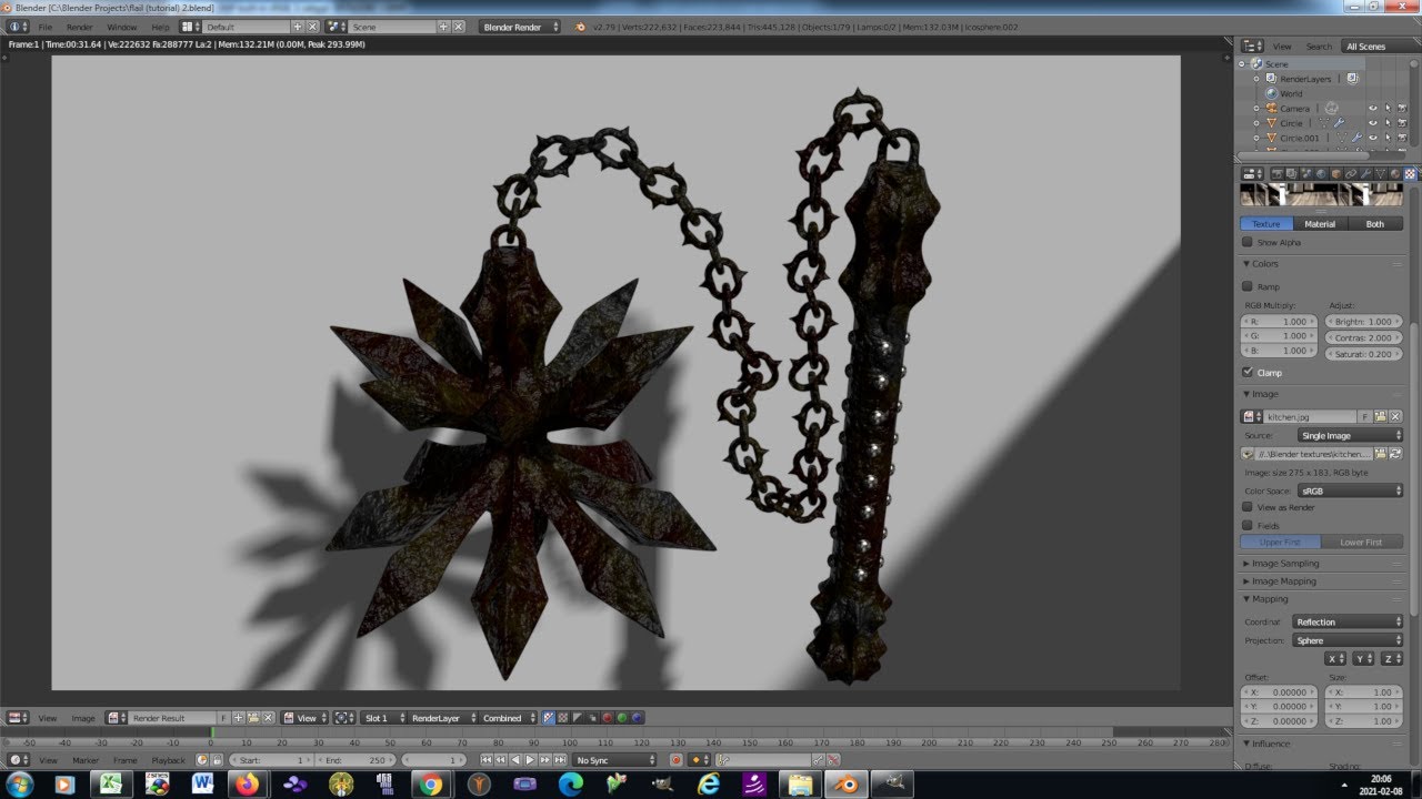 Blender 3D modeling tutorial: how to make a flail