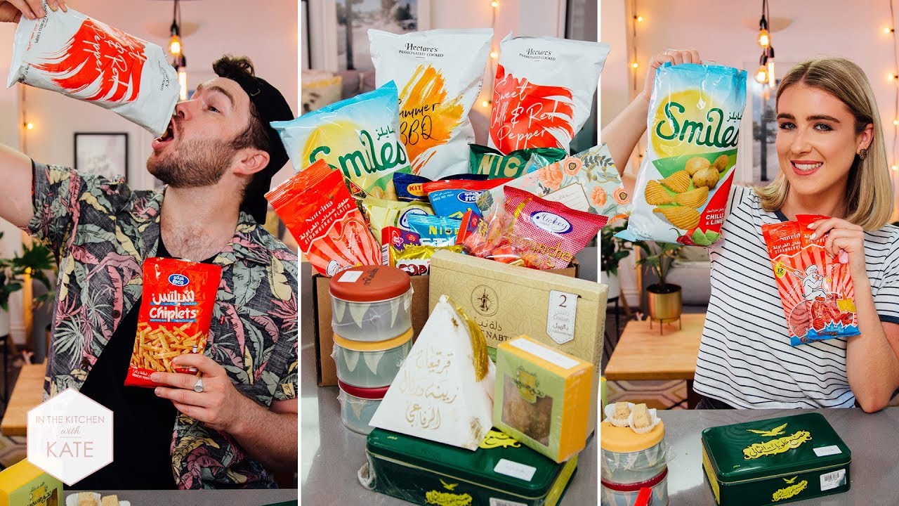 British People trying Arabic Candy - In The Kitchen With Kate