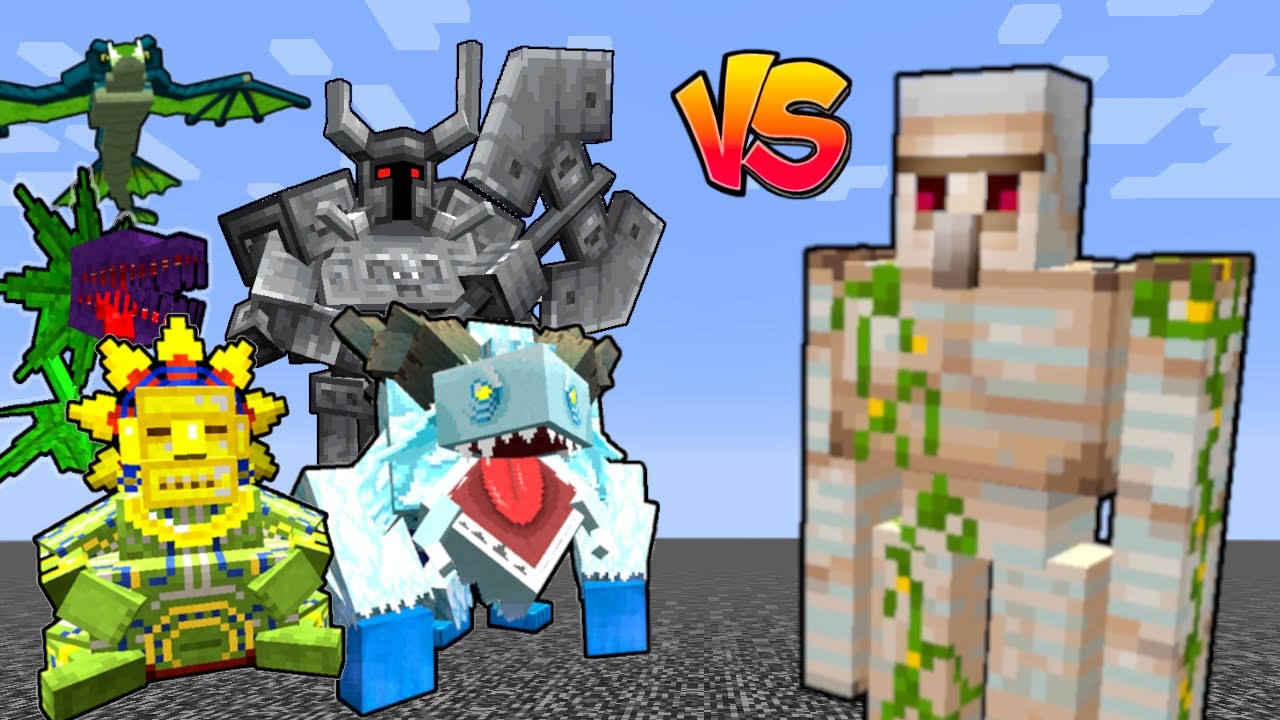 IRON GOLEM Vs Mowzie's Mobs in Minecraft