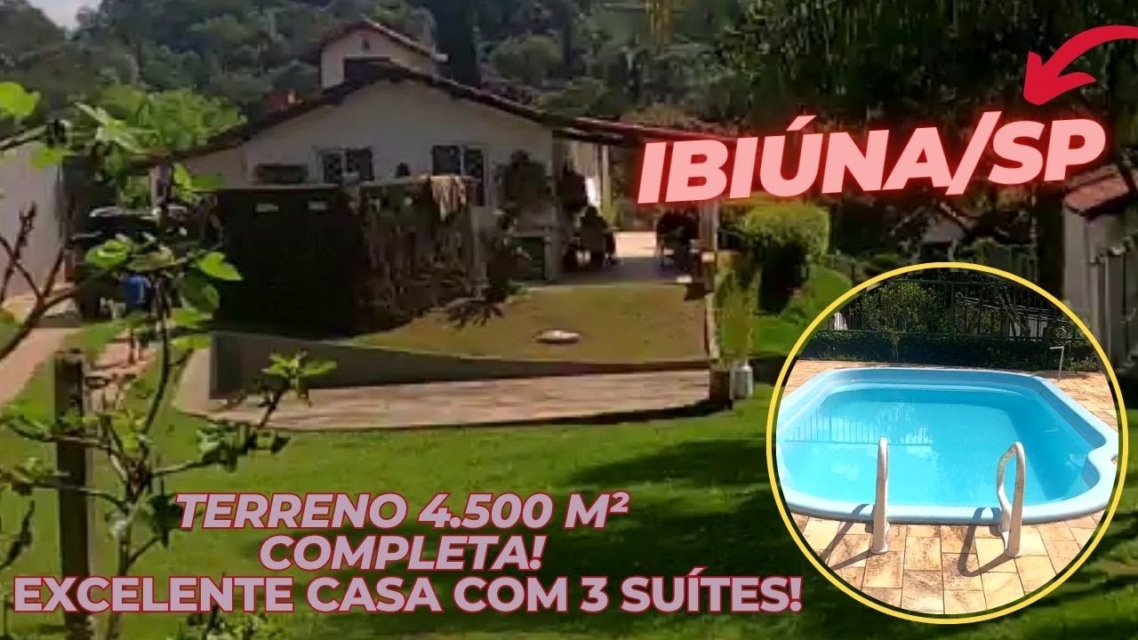 💖🌿 Cód. 3059-  Ibiúna Chácara! Excelente Casa 3 stes, Sala ampla, piscina, gourmet e salão de jogos!