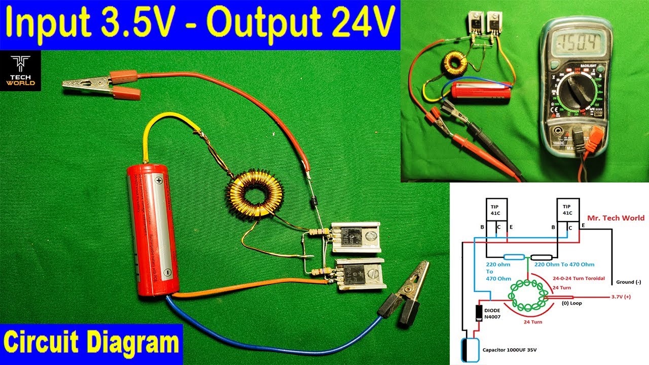 How To Make Voltage Booster At Home | 3.7 Volt To 12 Volt | 3.7 Volt To 24 Volt | Circuit Diagram
