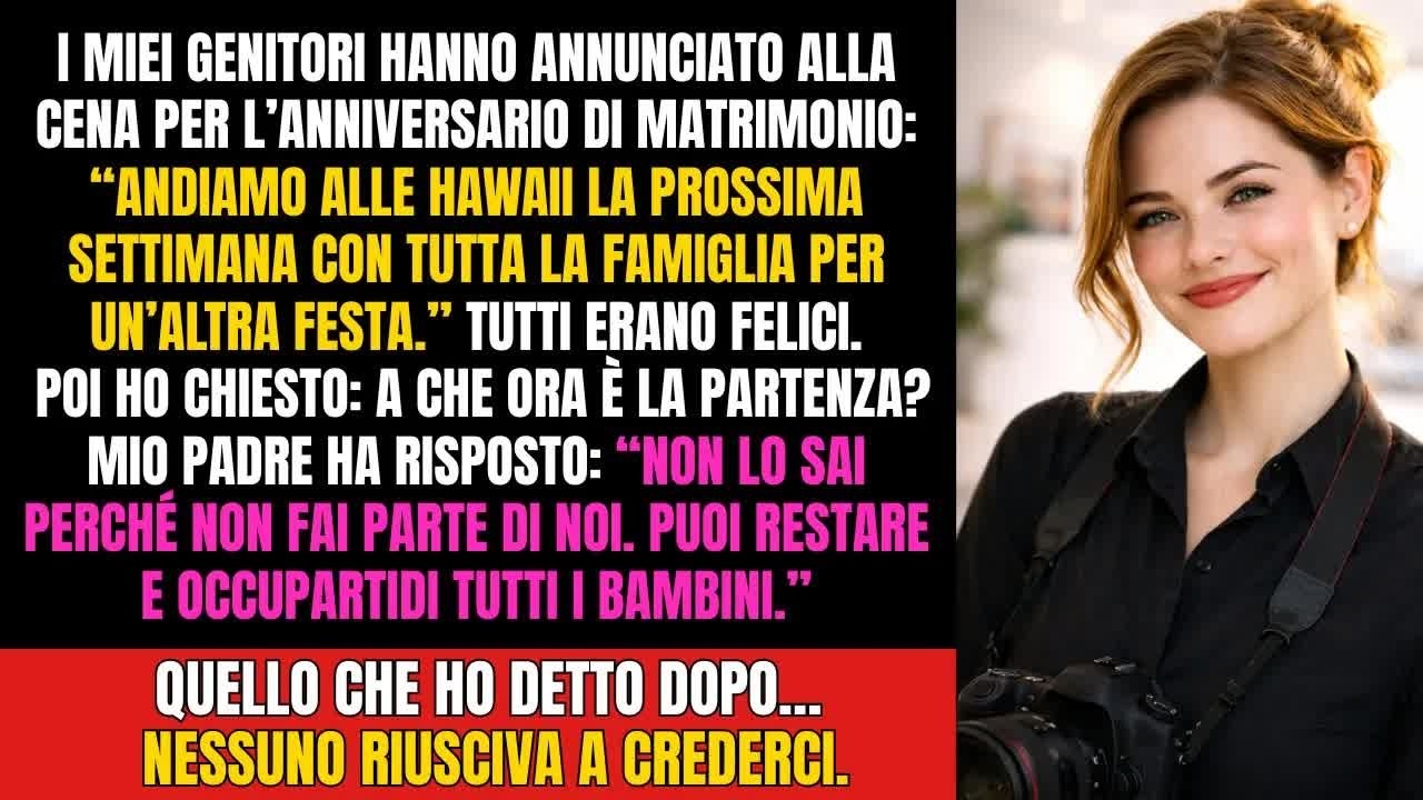 I miei genitori mi hanno umiliato al loro anniversario di matrimonio così me ne sono andataperse