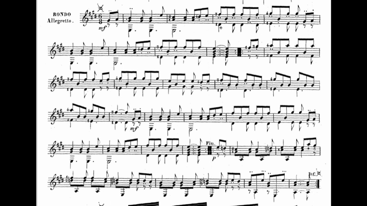 Op  59 Rondo Allegretto in E Major - M. Carcassi (with score)