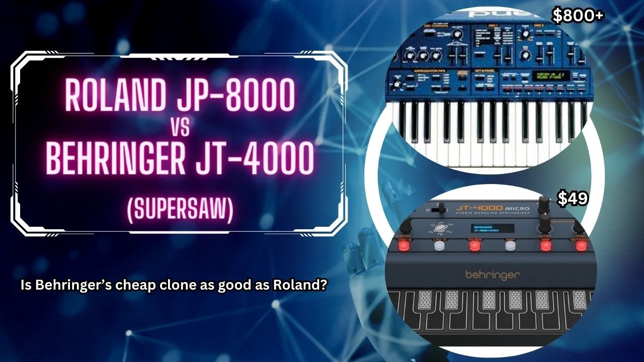 Roland JP-8000 vs Behringer JT-4000 (Supersaw) No talking / Trance Synth Clone / Which is better?