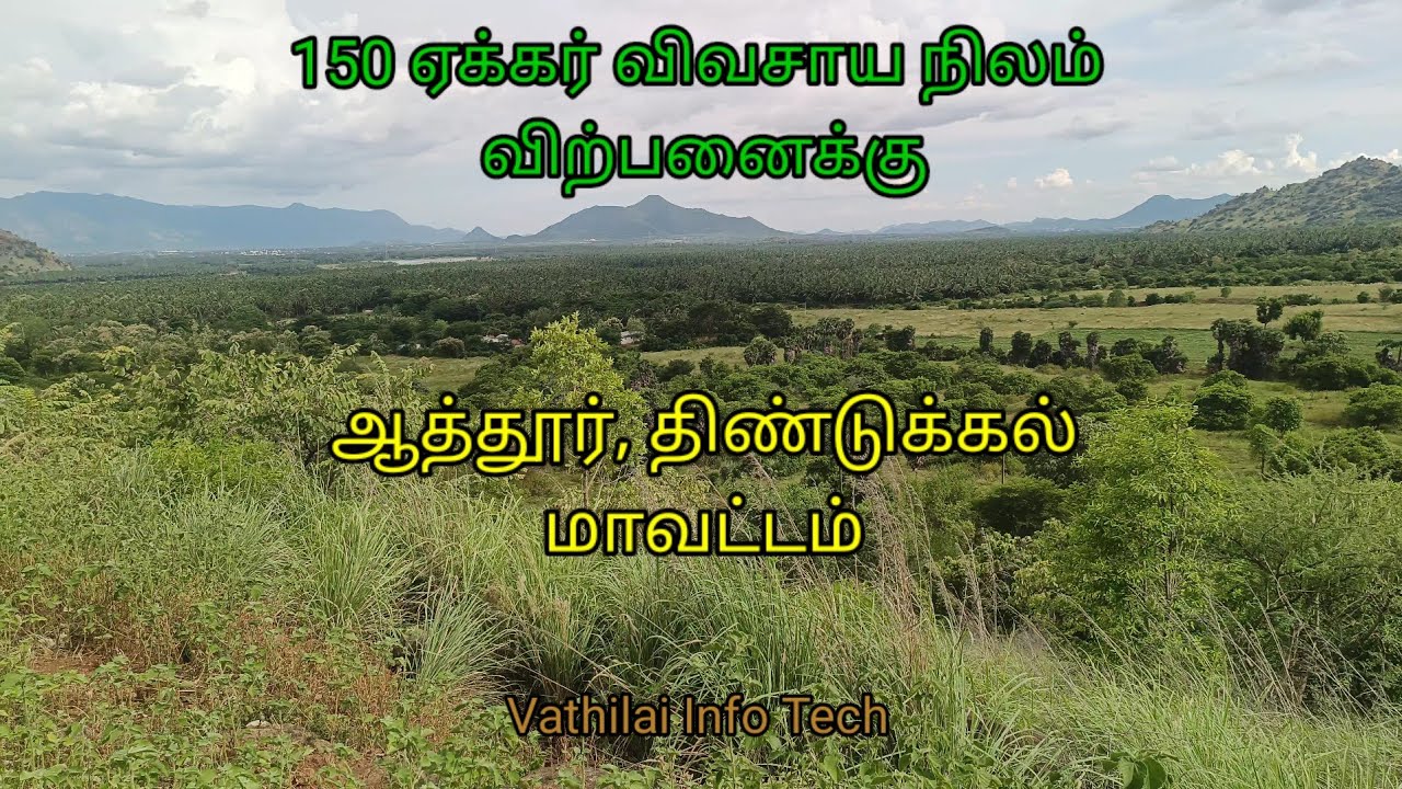 150 ஏக்கர் விவசாய நிலம் விற்பனைக்கு | 150 acre agri land for sale in Athoor, Dindigul district