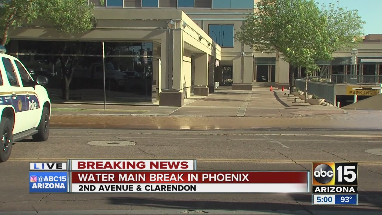 Water main break closes central Phoenix street