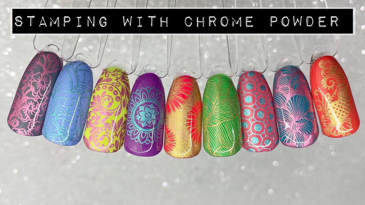 ✨STAMPING WITH HOLO CHROME POWDER | ISABELMAYNAILS