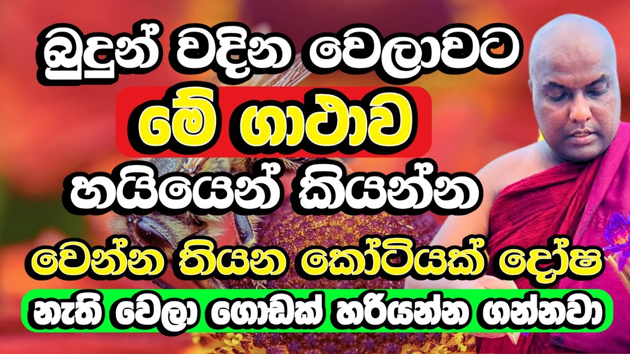 බුද්ධ සාසනයේ තියන බලවත්ම ගාථාවක්, මේකෙන් ඔබට පුදුම ආරක්‍ෂාවක් ලැබෙනවා | Galigamuwe Gnanadeepa Thero