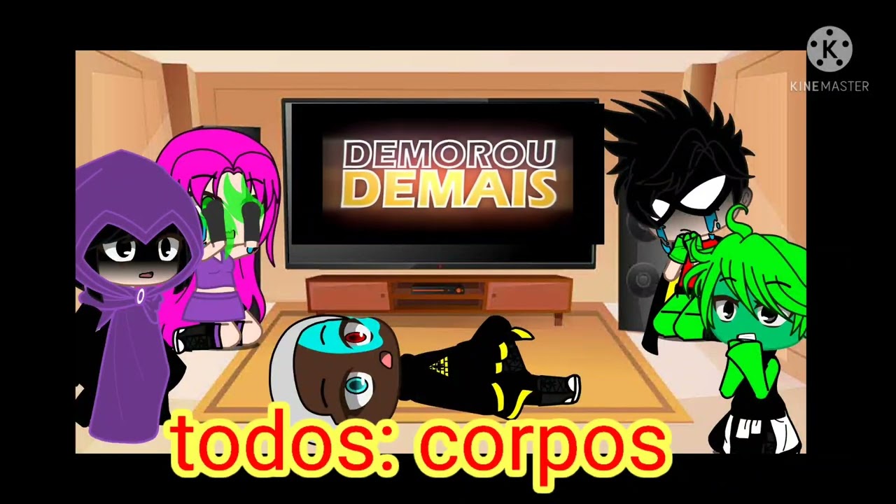 jovens titans em ação reagindo ao rap do Robin /meu lado do mal\