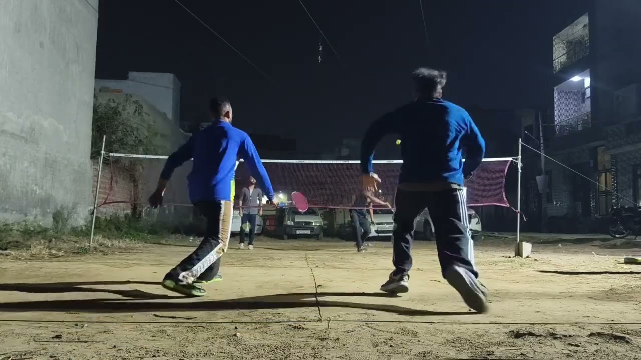 Badminton- Rishi/Gaurav Vs Amit/Aakash, Amit/Aakash Wins Score-21/18(Damage Hands were stoping Play)