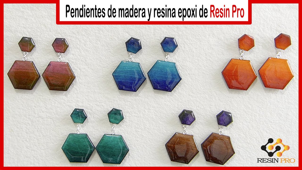 Pendientes de madera y resina epoxi de Resin Pro