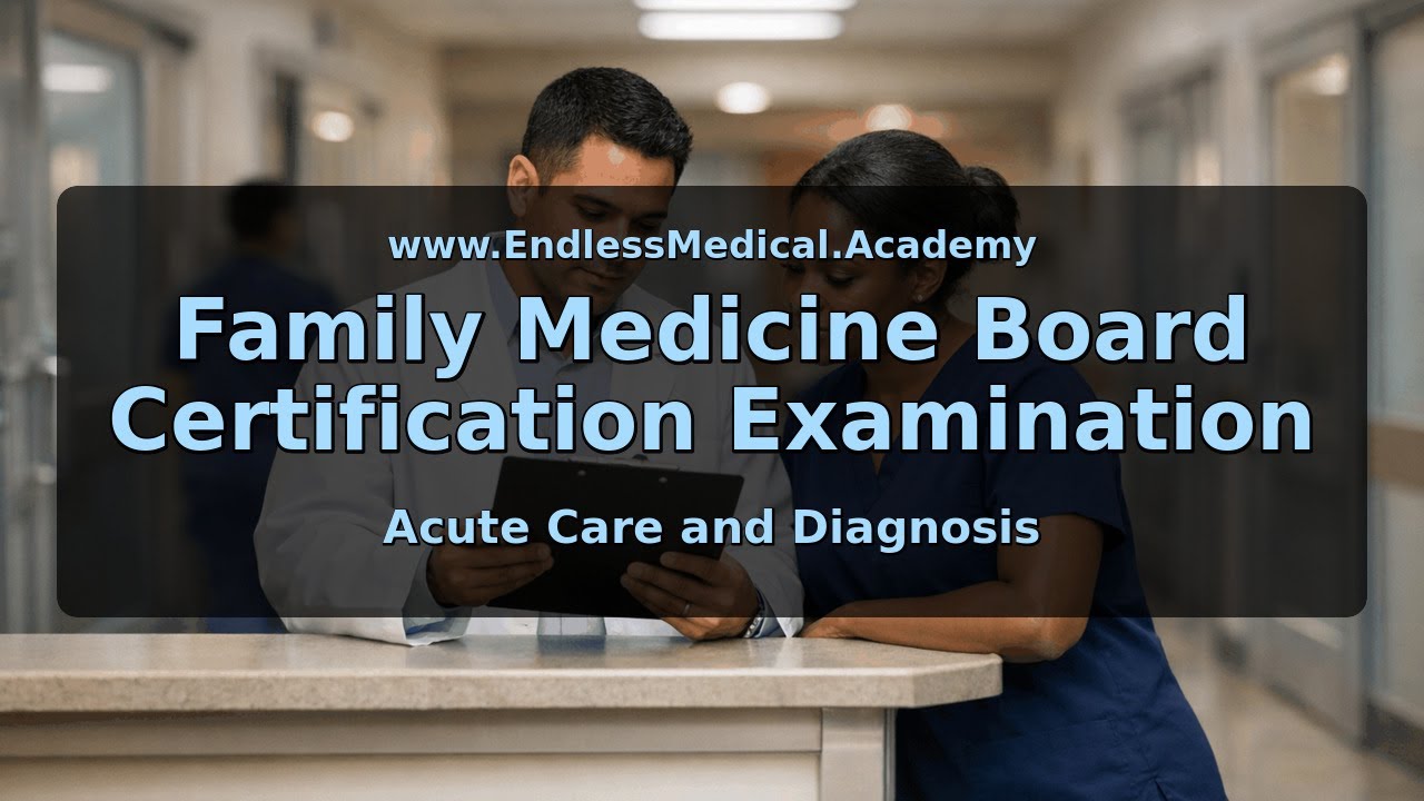 Acute Care and Diagnosis, Family Medicine Board Certification Examination - Full Vignette with Exten