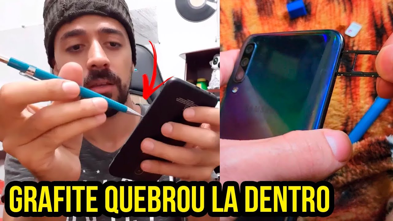 COMO TIRAR GRAFITE DE LAPISEIRA QUE FICOU EMPERRADO DENTRO DA GAVETA DE CHIP DO CELULAR | DICA