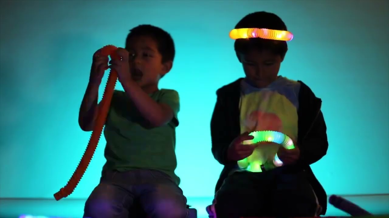 Pop Tubes LED Light Up Stress Relief Sensory Toy Glow in The Dark Birthday Party Giveaways Laruan