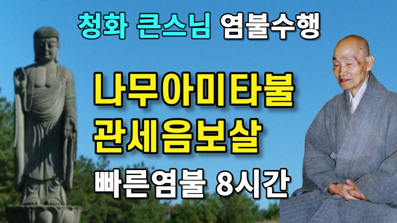 나무아미타불 관세음보살 빠른염불 8시간 청화큰스님 염불 천도법문기도 | 청화스님 염불수행