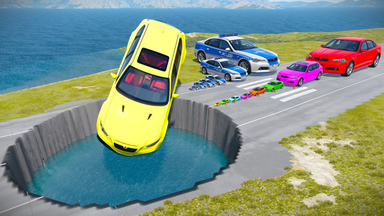 BIG & SMALL CARS vs GIANT PIT #227 - BeamNG.drive Ninja BeamNG !