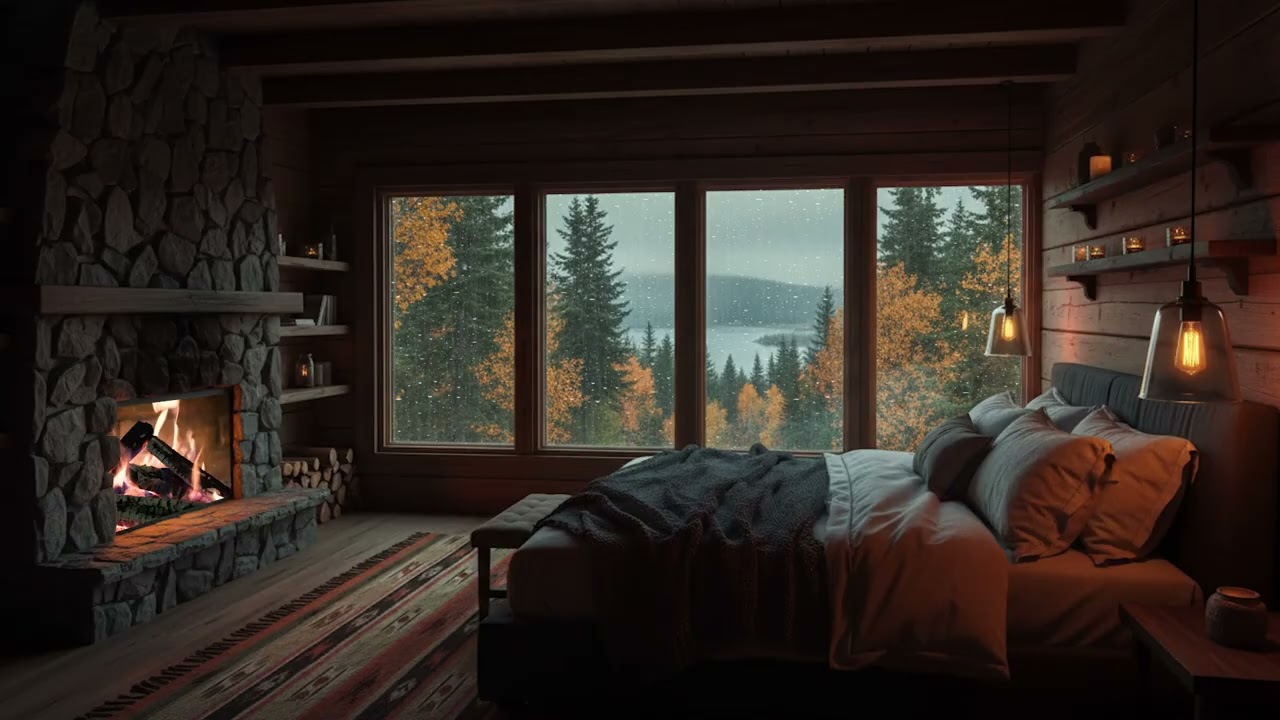 Cozy Rainy Fireplace 🔥 Soothing Sounds for Deep Sleep