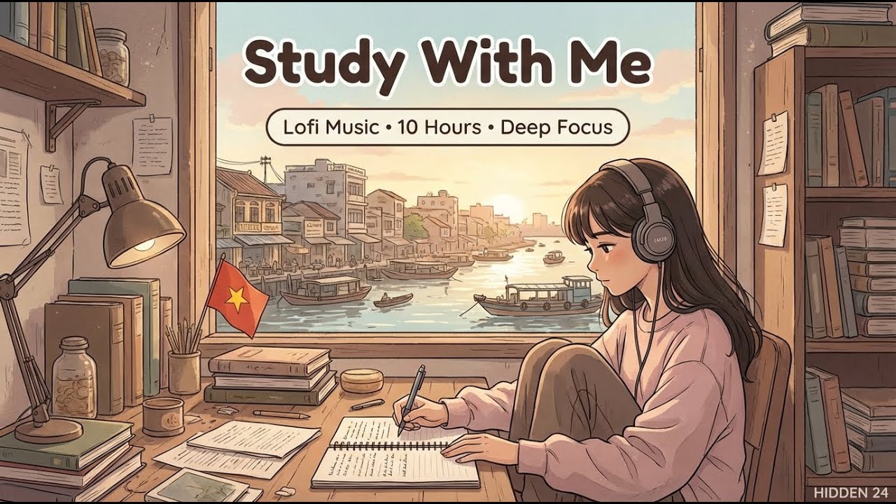 10 HOURS Study With Me at HIDDEN 24 🔴 Lofi Hip Hop Deep Focus Mix for Studying & Concentration