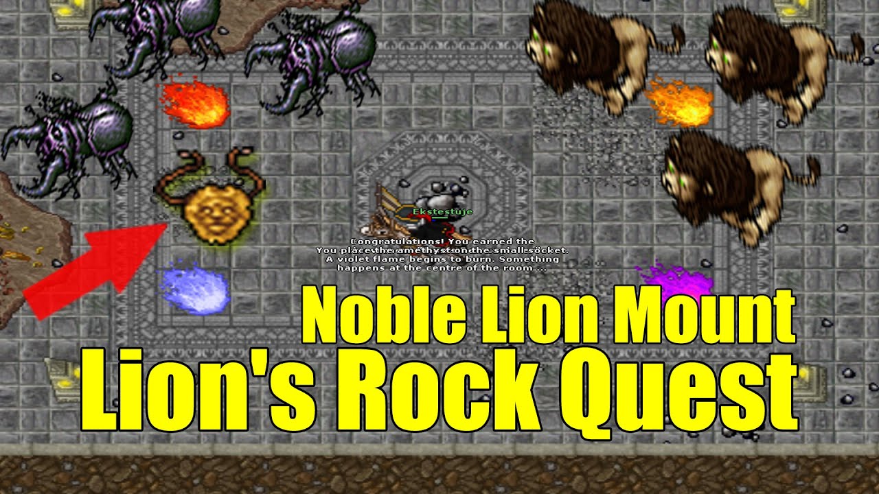 Najlepsze Wykonanie Lion's Rock Quest - NIE ZBUGOWANE ZADANIE - TIBIA - Noble Lion Mount