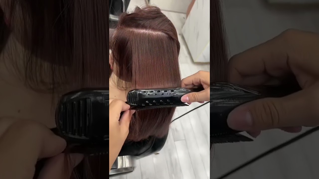 red brown color #video #hair #shortvideo #color #haircut #highlight #hairstyle #reels