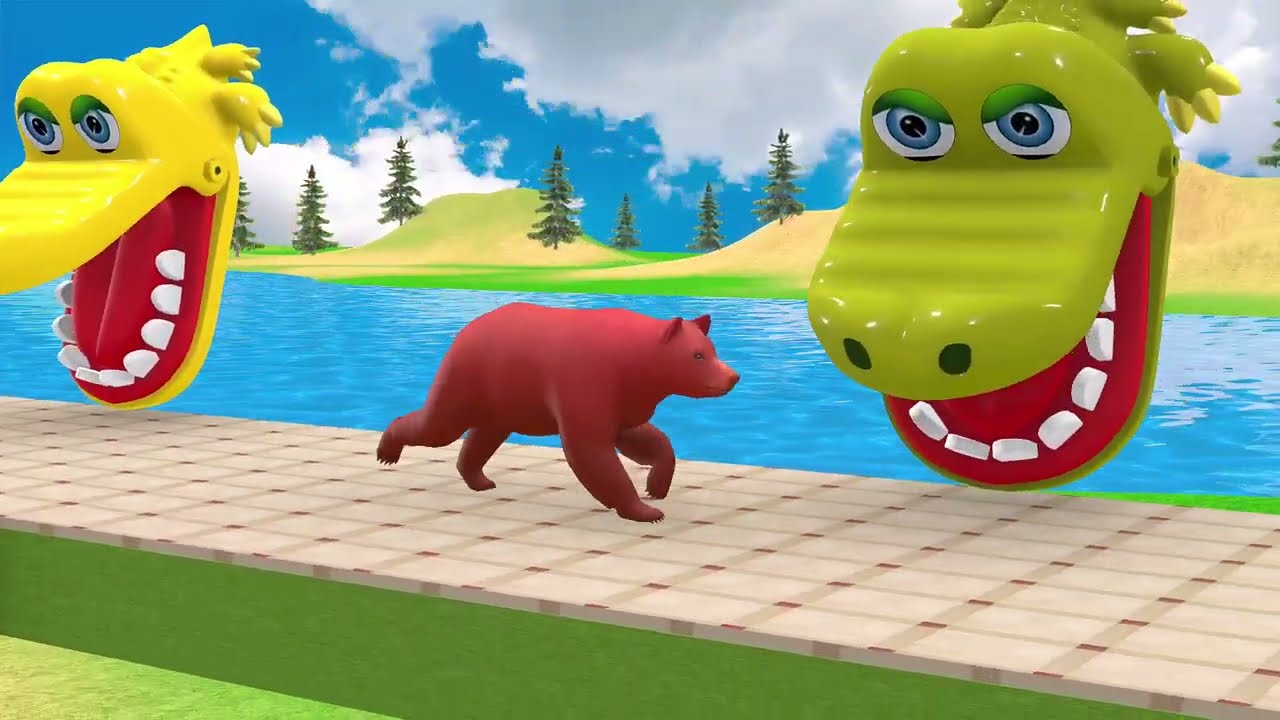 Funny Animal Slide Run with Long Track and Zoo Characters