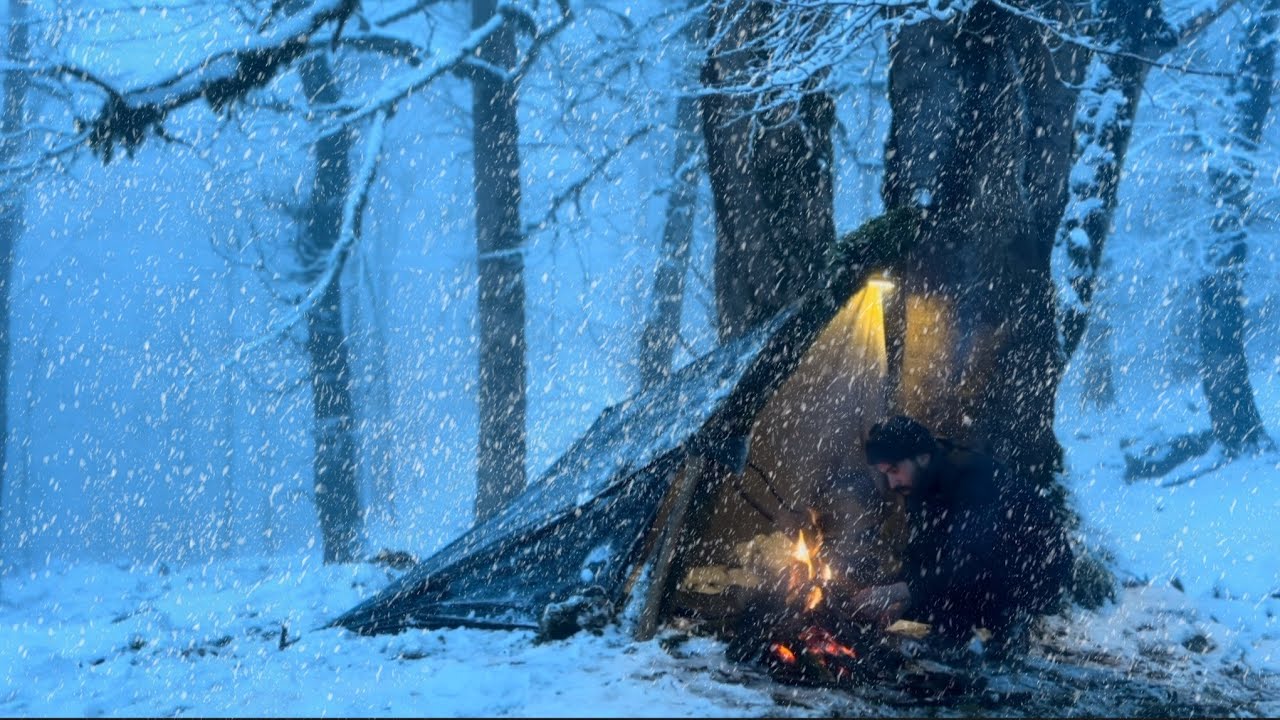 WINTER CAMPING in DEEP SNOW Alone for 2 Days at -12&deg;C!
