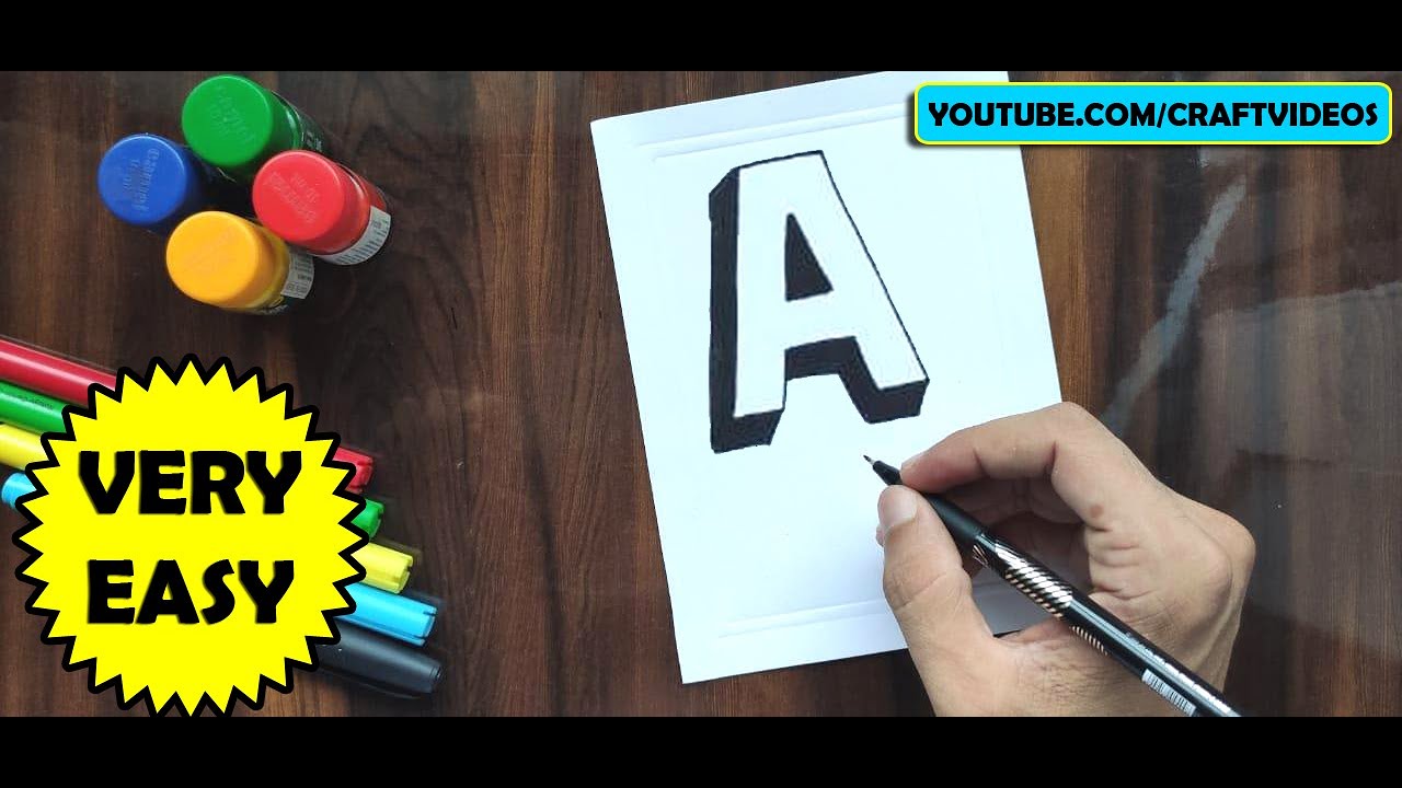 HOW TO DRAW 3D LETTER A | 3D LETTER DRAWING