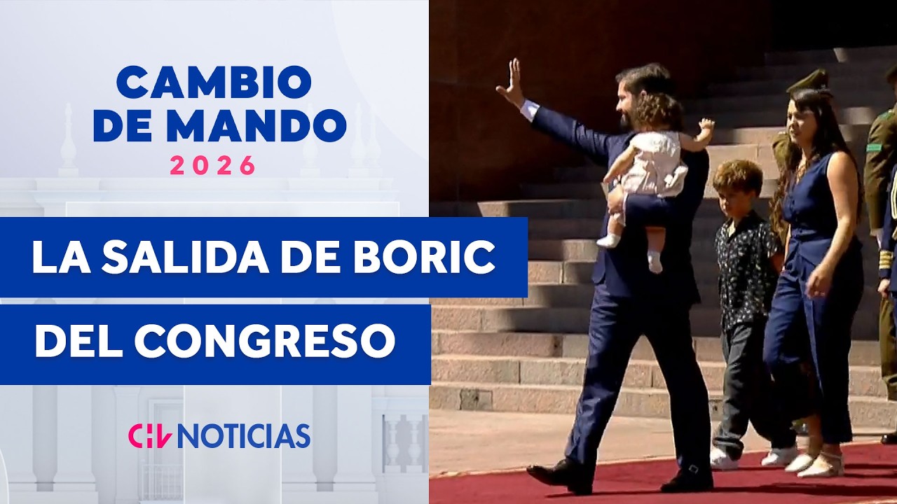 CON VIOLETA EN BRAZOS. Así salió de Gabriel Boric del Congreso Nacional tras cambio de mando