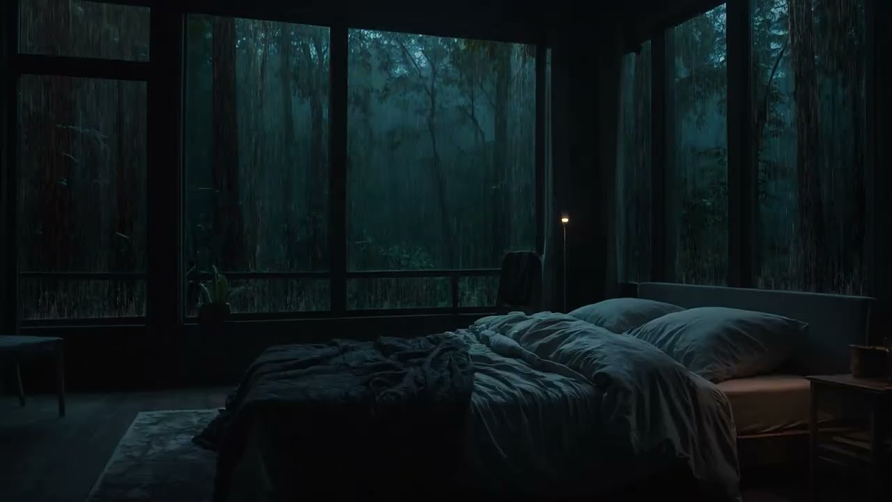 Sleep Instantly with Heavy Rain Outside Your Bedroom Window