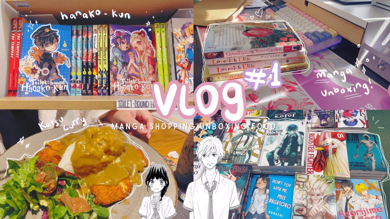 manga shopping vlog 🌸 | unboxing, manga mail, katsu curry, forbidden planet 🍒