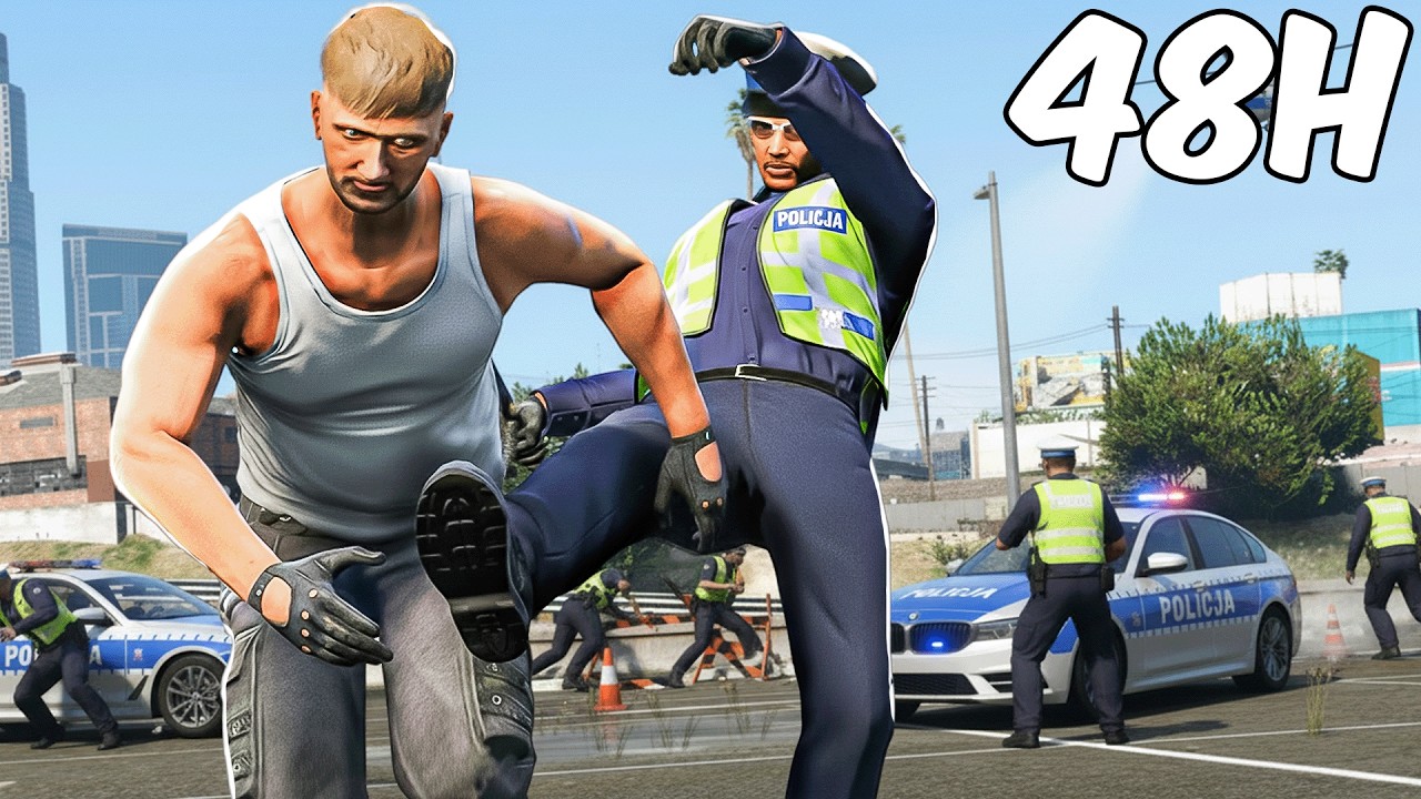 Spędziłem 48h jako POLSKI POLICJANT w GTA V!🔥