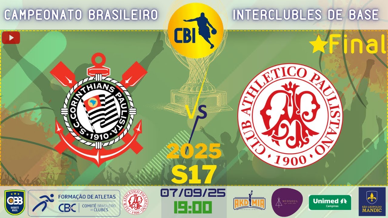 Corinthians (SP) X Paulistano (SP) - CBI - FINAL - Sub 17 Basquetebol Masculino - 2025
