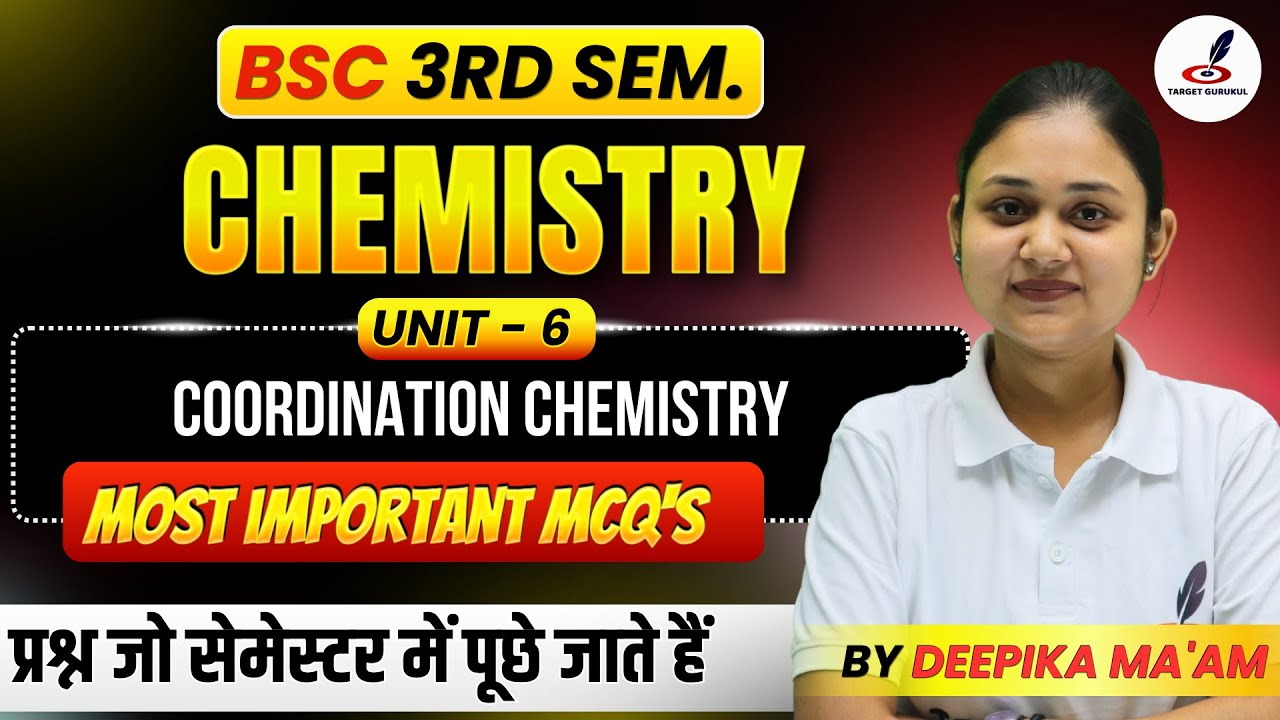 Coordination chemistry | Important Questions | B.Sc Chemistry 3rd Semester Exam | Unit-6 I Chemistry