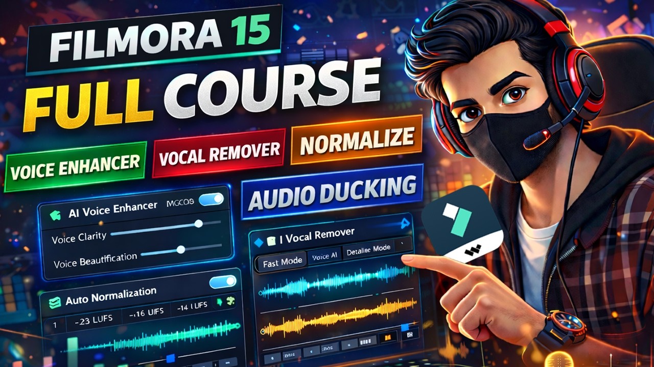 Filmora 15: Редактирование звука для начинающих 🔊 Улучшение и удаление вокала | Глава 7