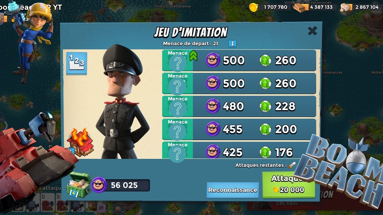 J'attaque le lieutenant HAMMERMAN sur Boom beach !