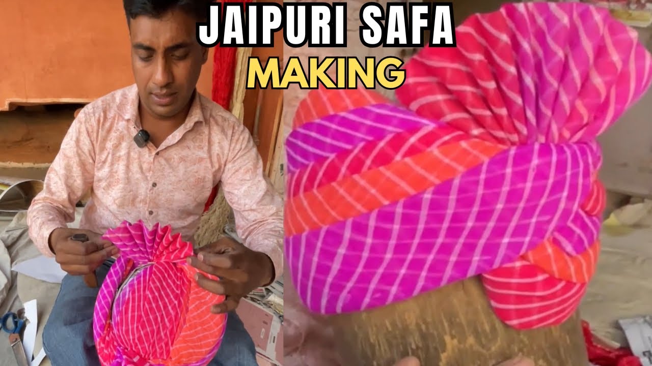 Art Of Making Jaipuri Safa (Pagdi) | 5 Minutes Main Bana Diya Shadi me Pahenne Wala Satrangi Safa