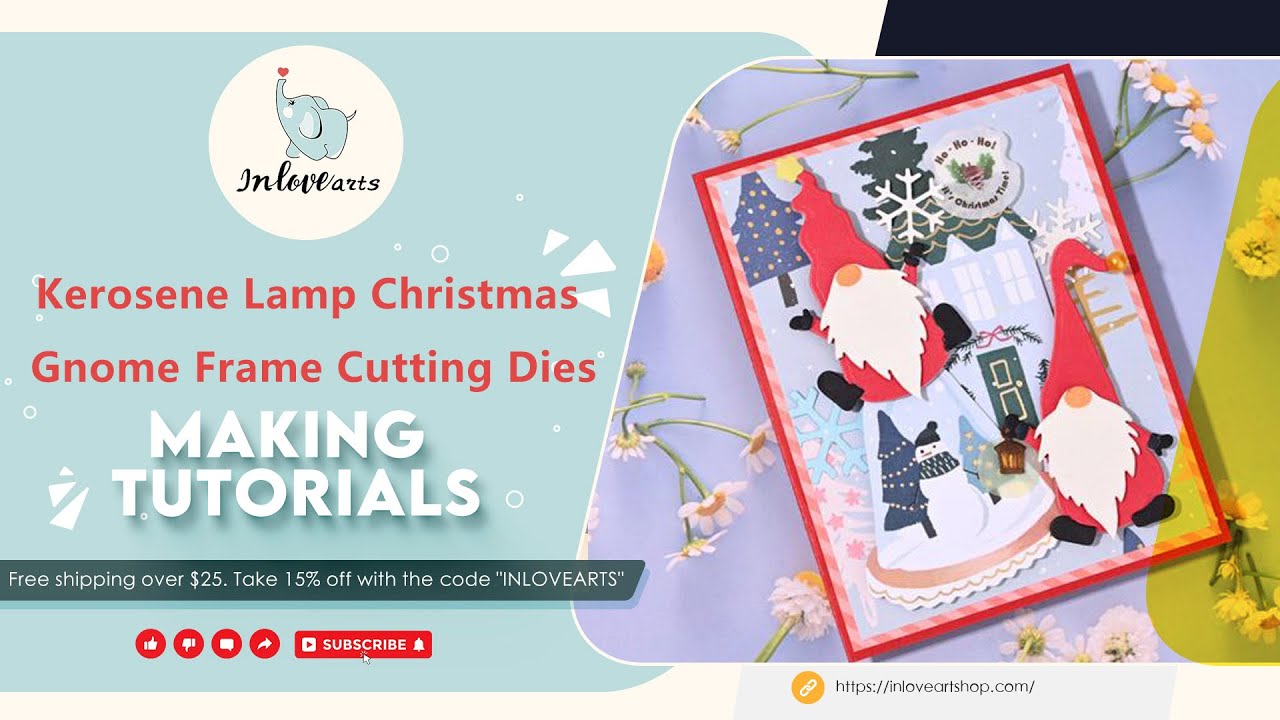 Kerosene Lamp & Christmas Gnome Frame Cutting Dies